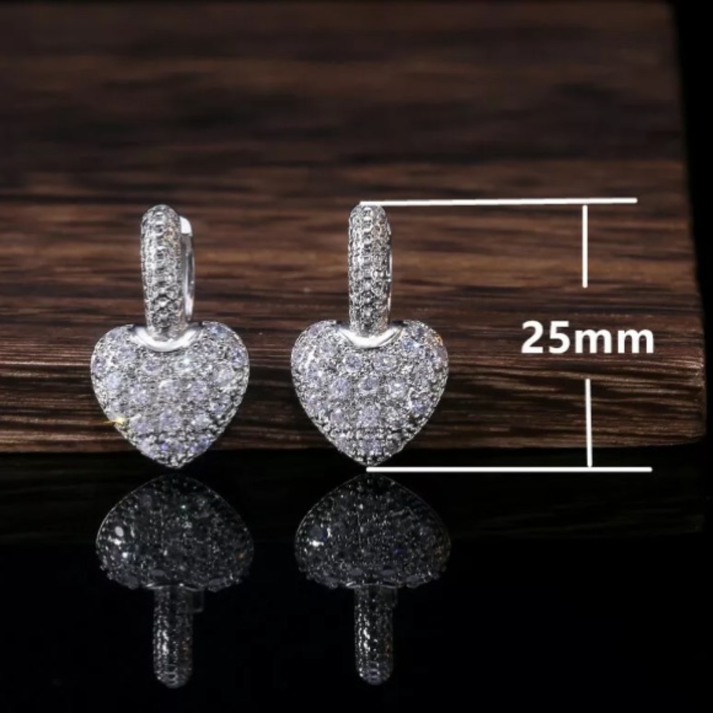 NEW Diamond 💎 Sterling Silver Drop Earrings - Picture 3 of 5